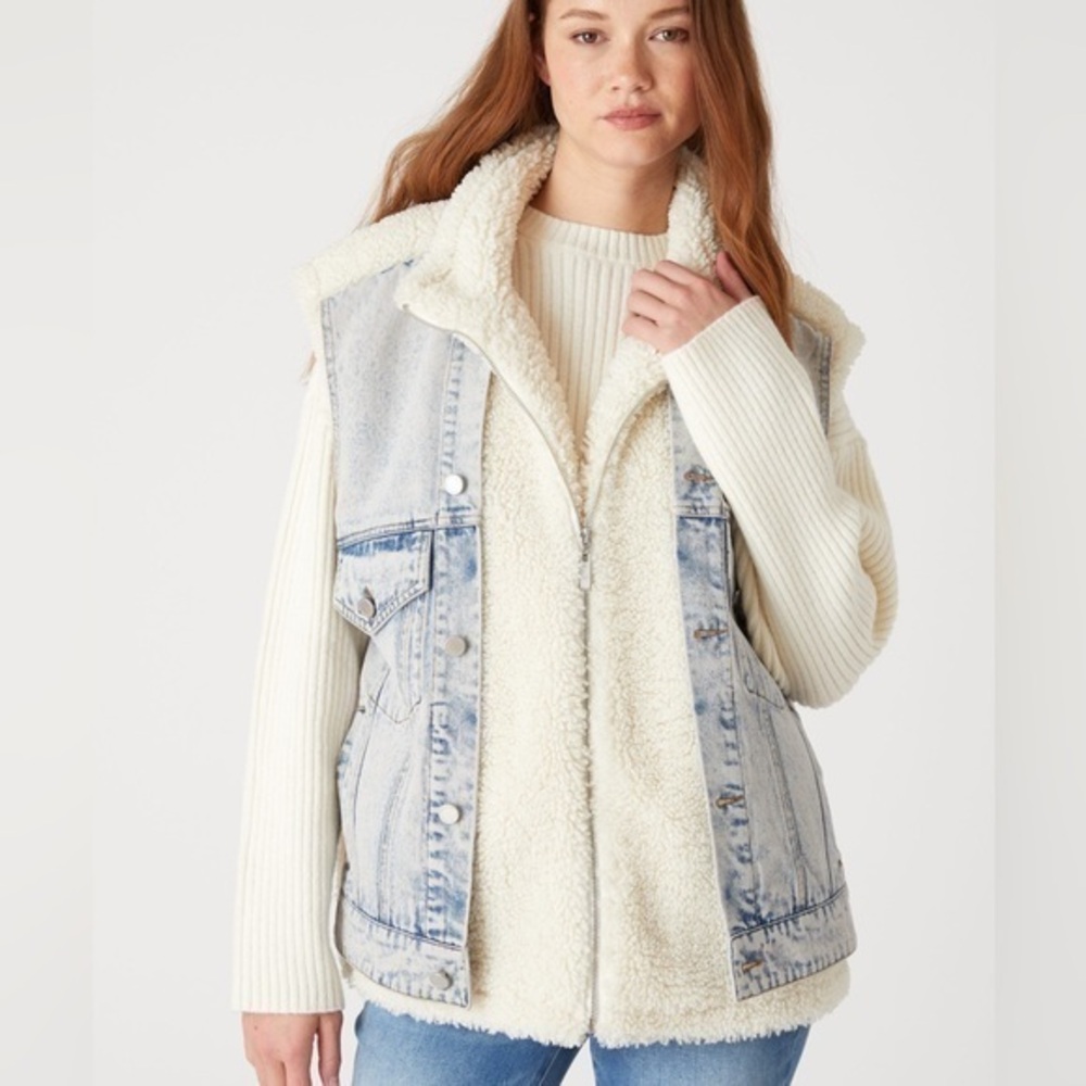 Blank NYC Sherpa vest coat